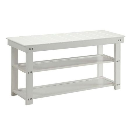 LATESTLUXURY Utility Mudroom Bench; White - 35 x 17 x 11.87 in. LA21783